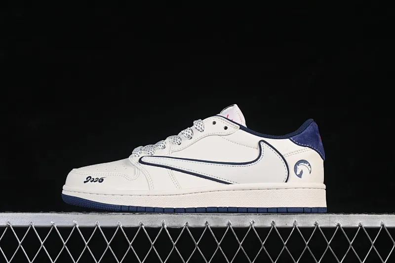All categories Air Jordan Jordan series basketball shoes Air Jordan 1 Low High-end customized low-top sneakers Travis Scott x Fragment Design x Air Jordan 1 Low OG SP AJ1 Joe 1 Year of the Horse limited edition off-white navy low-top cultural casual sneakers FF9989-013